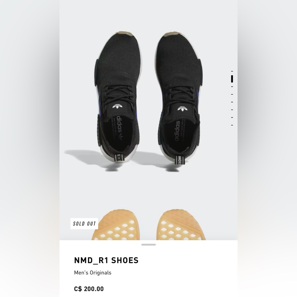 Adidas NMD_R1 Shoes in Black and Blue
